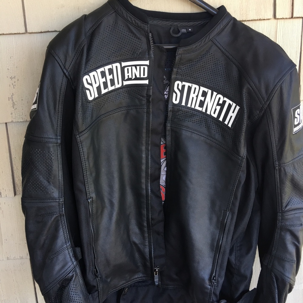 Women’s medium leather motorcycle jacket